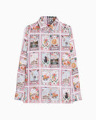 Vilagallo Madrid Twill Shirt playing card print detail