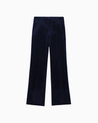 Vilagallo Martina Velvet Trousers in Navy velvet fabric detail