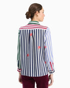 Vilagallo Multicoloured Striped Floral Shirt back view