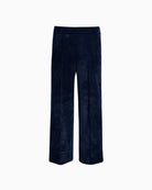Vilagallo navy corduroy trousers with straight leg, centre front seams and back patch pockets