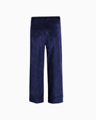 Back view of Vilagallo navy corduroy trousers with patch pockets