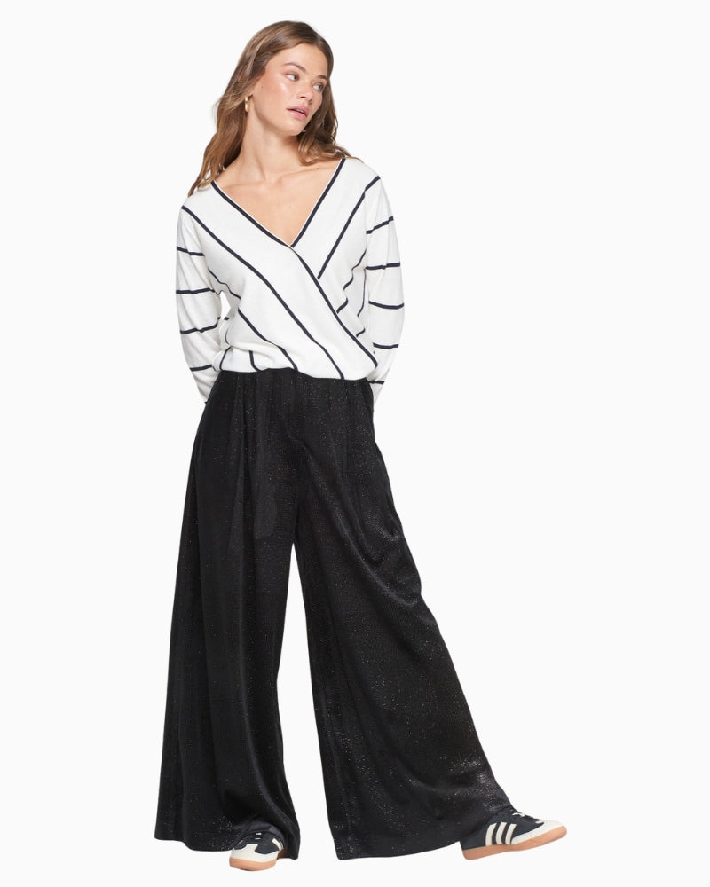Model wearing Vilagallo Palazzo Trousers