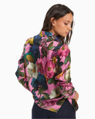 Vilagallo Pink Floral Blouse in Pink back view