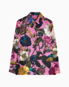 Vilagallo Pink Floral Blouse in Pink button-down detail