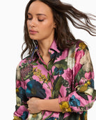 Vilagallo Pink Floral Blouse in Pink floral detail