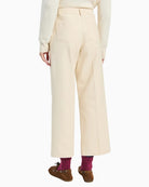 Vilagallo Raw-Edge Trousers in Cream back view