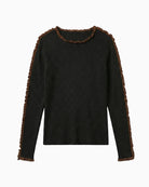 Vilagallo Ruffle Jersey in Brown front view