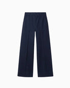 Vilagallo Straight Leg Velvet Trousers in dark denim front view