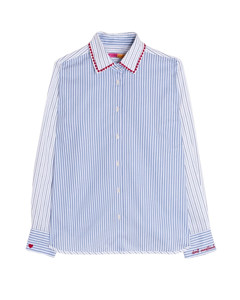 Flat lay front view of Vilagallo Striped Shirt