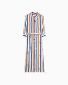 Vilagallo Striped Shirt Dress with Pineapple Prints stripe pattern detail