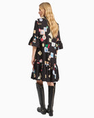 Vilagallo Veada Dress in Black/Multi back view
