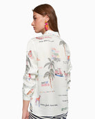 Vilagallo White Shirt with Quirky Print back view