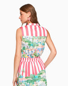 Vilagallo multicolour cotton blouse back view