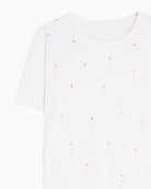 Vilagallo rhinestone t-shirt white detail of rhinestones