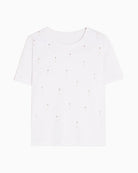 Vilagallo rhinestone t-shirt white front view with embellishment