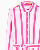 Vilagallo striped shirt dress collar and button detail