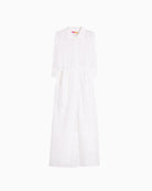 Vilagallo white embroidered dress fabric detail