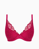 Wacoal Abellia plunge bra pink sheer mesh detail
