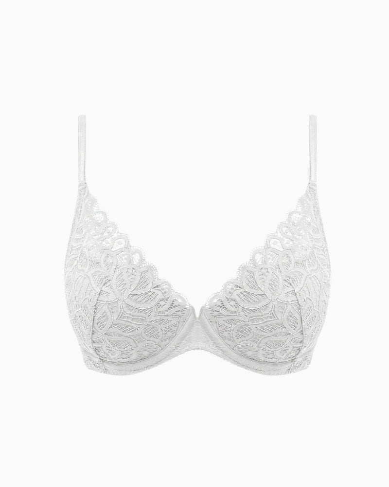 Wacoal Raffine Plunge Bra in white front view
