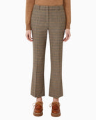 Tailored cropped wool trousers by Weekend Max Mara in Prince of Wales check