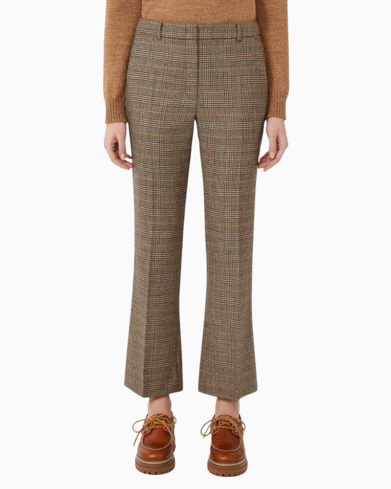 Tailored cropped wool trousers by Weekend Max Mara in Prince of Wales check