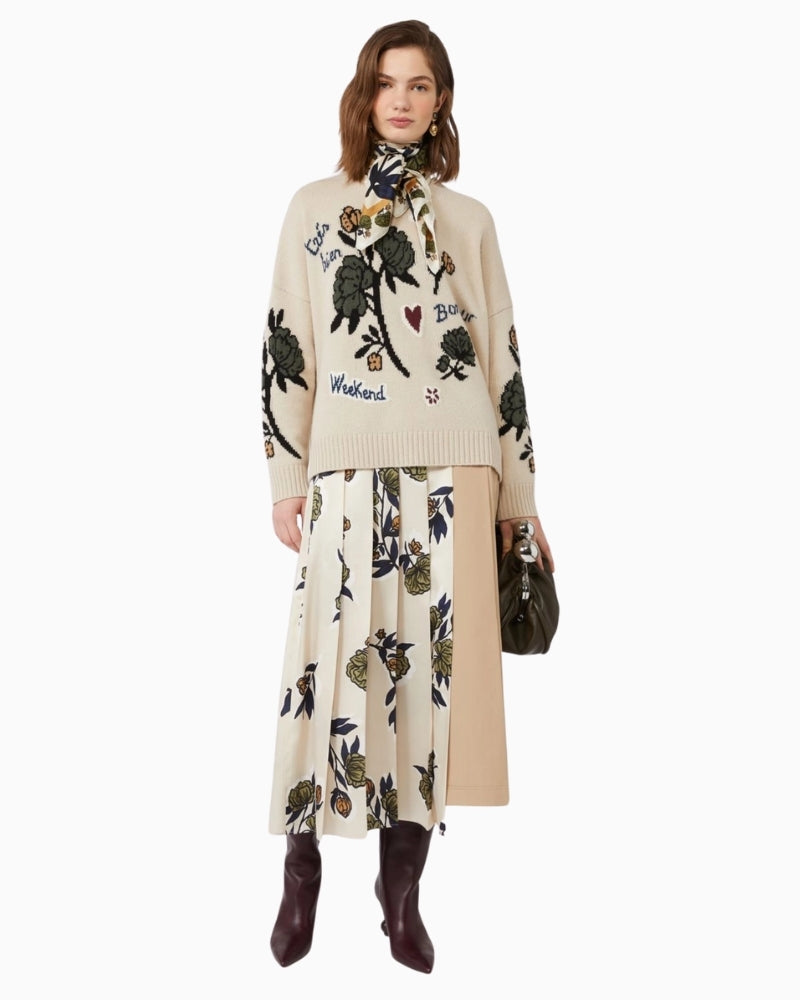 Weekend Max Mara Pavidi oversized jumper styled with jeans for a casual winter look
