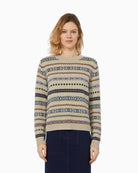 Jacquard knit jumper by Weekend Max Mara in ecru with soft alpaca blend