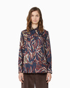 Weekend Max Mara Rive silk shirt in ultramarine with all-over printed motif