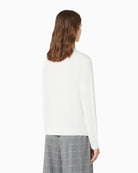 Back view of relaxed fit silk blend jumper in ecru by Weekend Max Mara