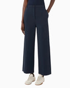 Weekend Max Mara Abano trousers navy front view woman wearing – Áines Boutique