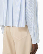 Weekend Max Mara Deden shirt light blue close-up cotton poplin fabric – Áines Boutique