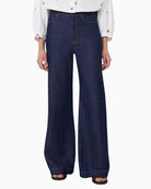 Weekend Max Mara flared jeans navy front view – Áines Boutique