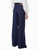 Weekend Max Mara flared jeans navy side view – Áines Boutique