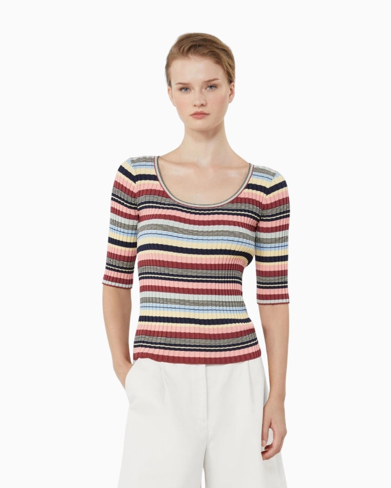 Weekend Max Mara Guglia ribbed jumper multicolour front view – Áines Boutique