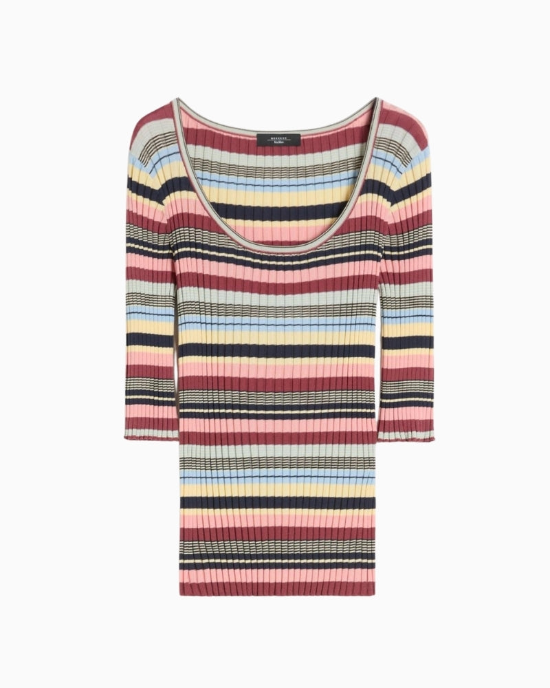 Weekend Max Mara Guglia ribbed jumper multicolour front view white background – Áines Boutique