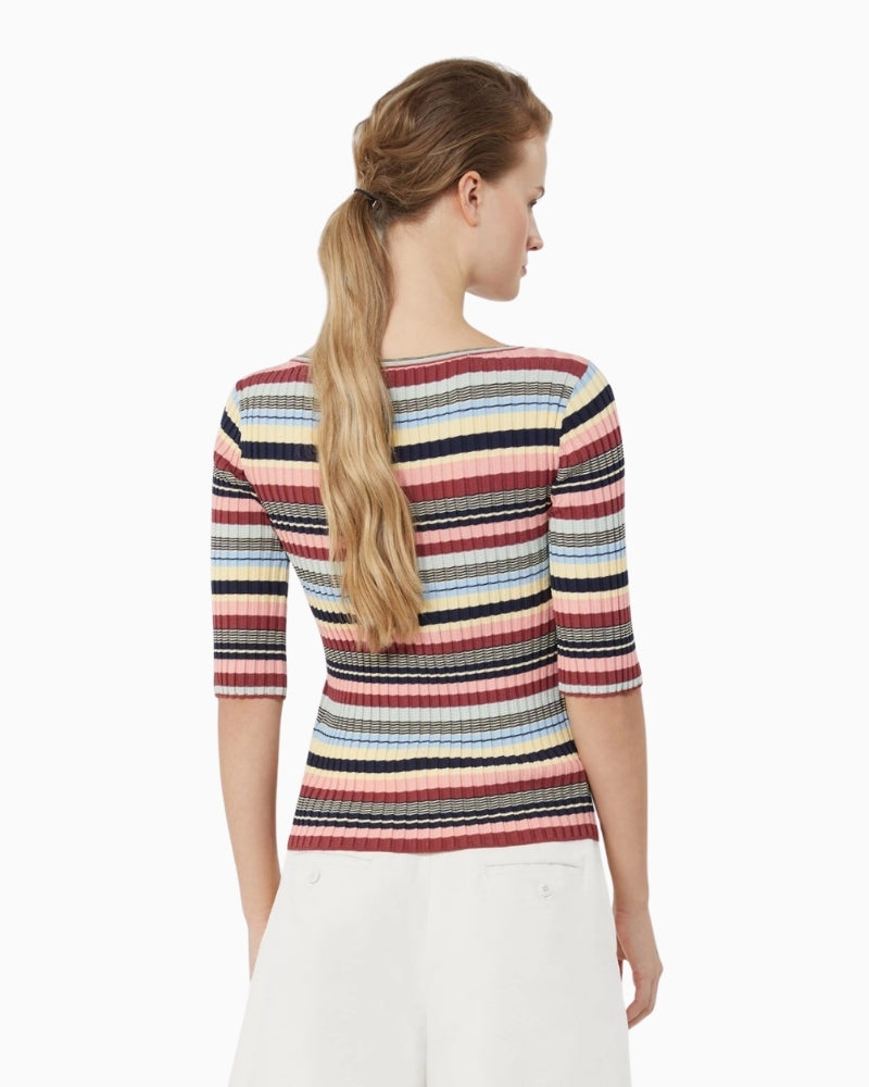 Weekend Max Mara Guglia ribbed jumper multicolour back view – Áines Boutique