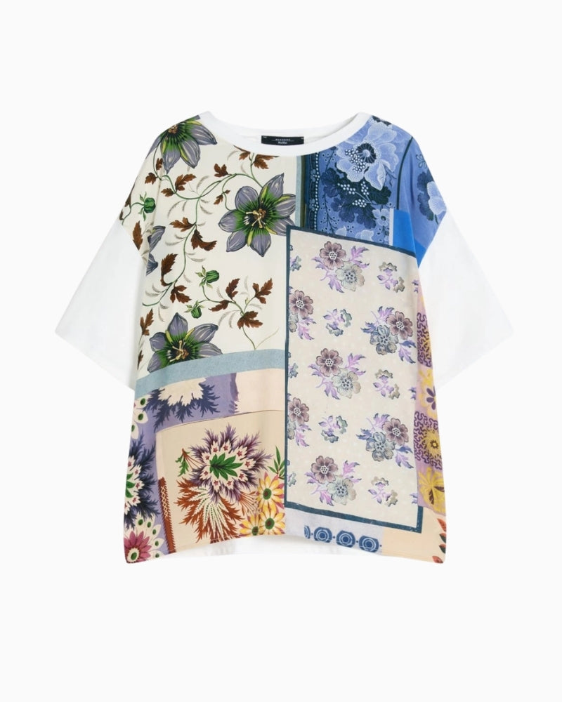 Weekend Max Mara silk front T-shirt product front on white background – Áines Boutique