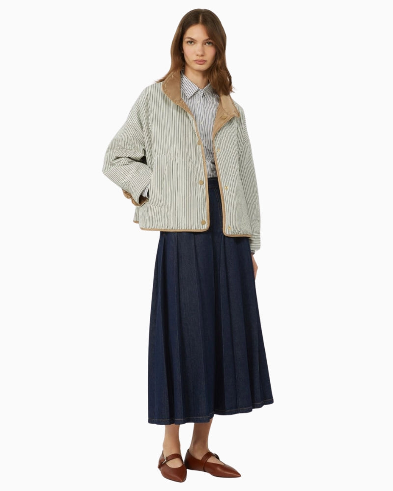 Weekend Max Mara Smalto reversible jacket hazelnut quilted interior detail – Áines Boutique