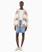 Weekend Max Mara Tritone cardigan sand close-up knit texture detail – Áines Boutique