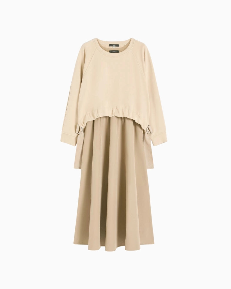 Weekend Max Mara hazelnut brown dress product front on white background – Áines Boutique