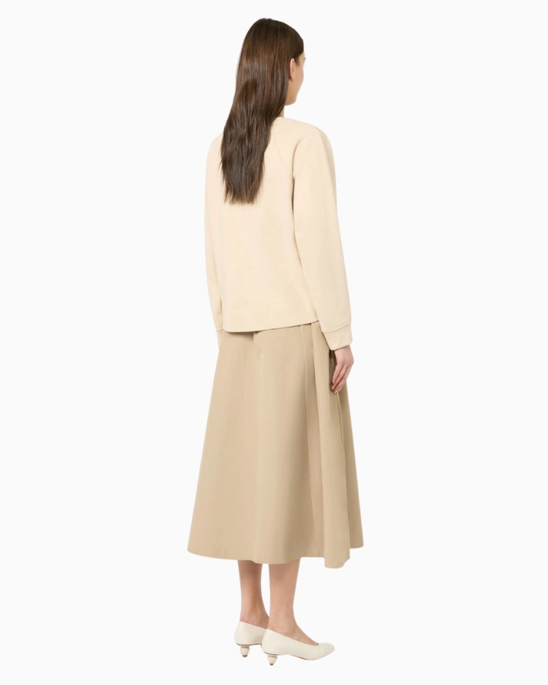 Weekend Max Mara hazelnut brown dress, woman wearing back view – Áines Boutique