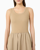 Weekend Max Mara dress crew neckline detail close-up – Áines Boutique