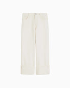 Weekend cotton straight leg trousers, flat lay front view – Áines Boutique