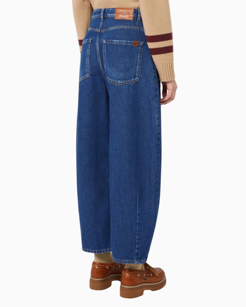 Back view with butterfly logo detail on Douglas jeans