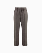 Front view of Weekend Max Mara Hateley houndstooth wool trousers in chocolate