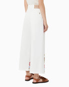 Weekend Max Mara Adunco white trousers side view – Áines Boutique