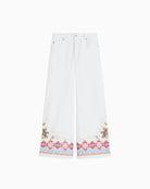 Weekend Max Mara Adunco white trousers flat lay front view – Áines Boutique