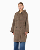 Weekend Max Mara Balta Double Wool Coat in Black/Brown front view