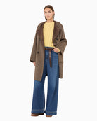 Weekend Max Mara Balta Double Wool Coat in Black/Brown styled view