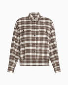 Weekend Max Mara Checked Flannel Shirt in Brown check detail